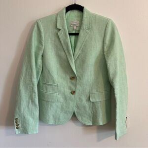 J. Crew Schoolboy Mint Green Linen Blazer